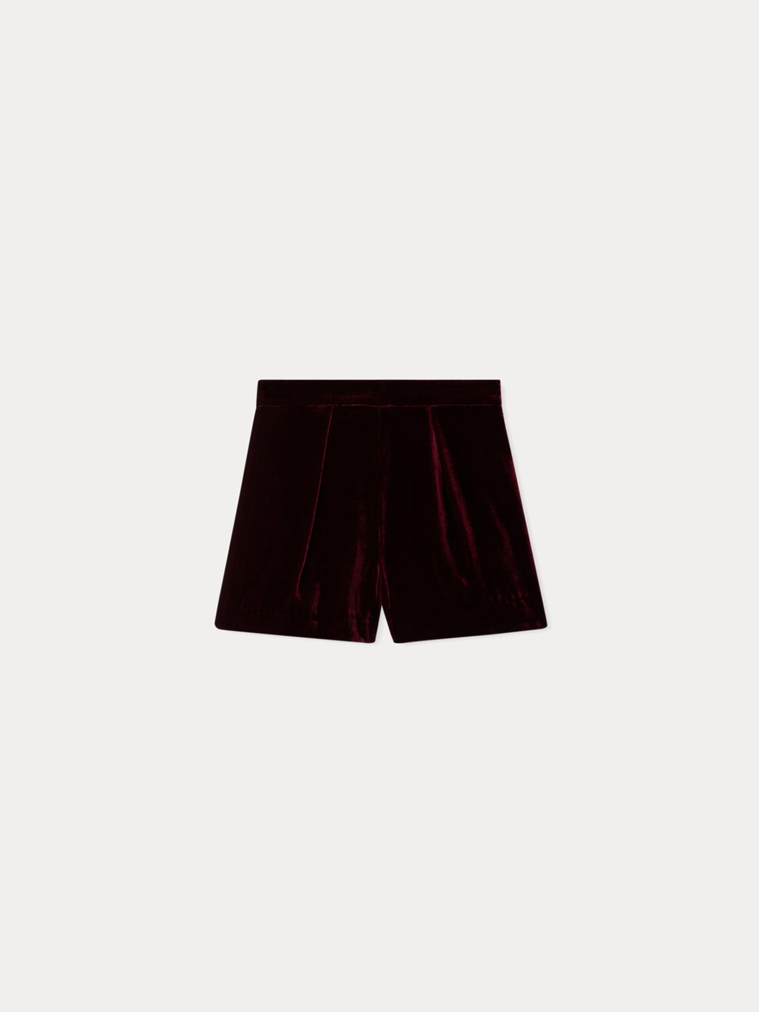 Girl | Flash Shorts In Silk Velvet | Burgundy