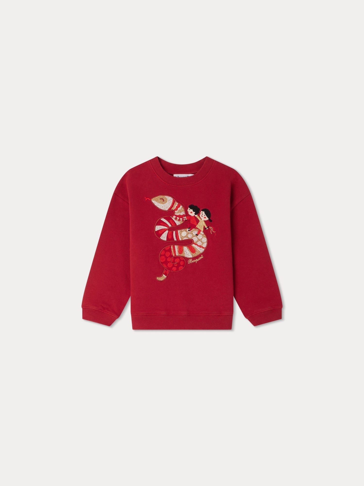 Unisex | Tonino Sweatshirt With Snake Embroidery | Red