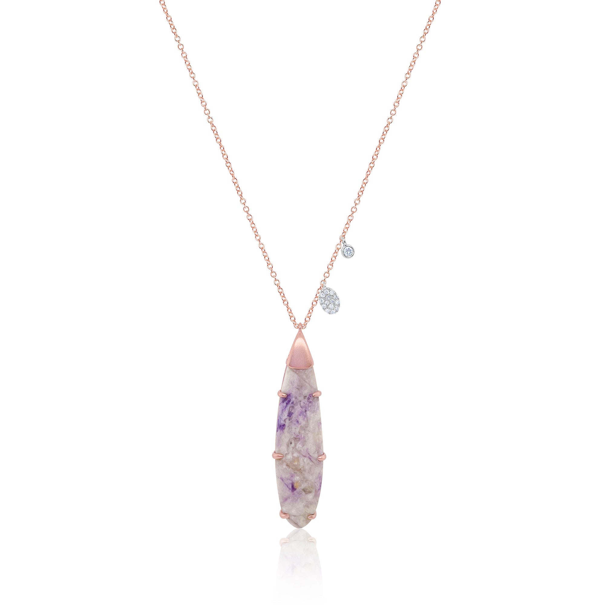 14Kt Rose Gold Diamond Jasper Necklace | Rose Gold