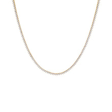 14K Gold / 7CT Lab Grown Diamond Three Prong Tennis Necklace 14K - Adina's Jewels