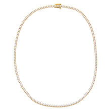 14K Gold Lab Grown Diamond Three Prong Tennis Necklace 14K - Adina's Jewels