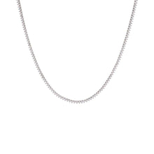 14K White Gold / 7CT Lab Grown Diamond Three Prong Tennis Necklace 14K - Adina's Jewels