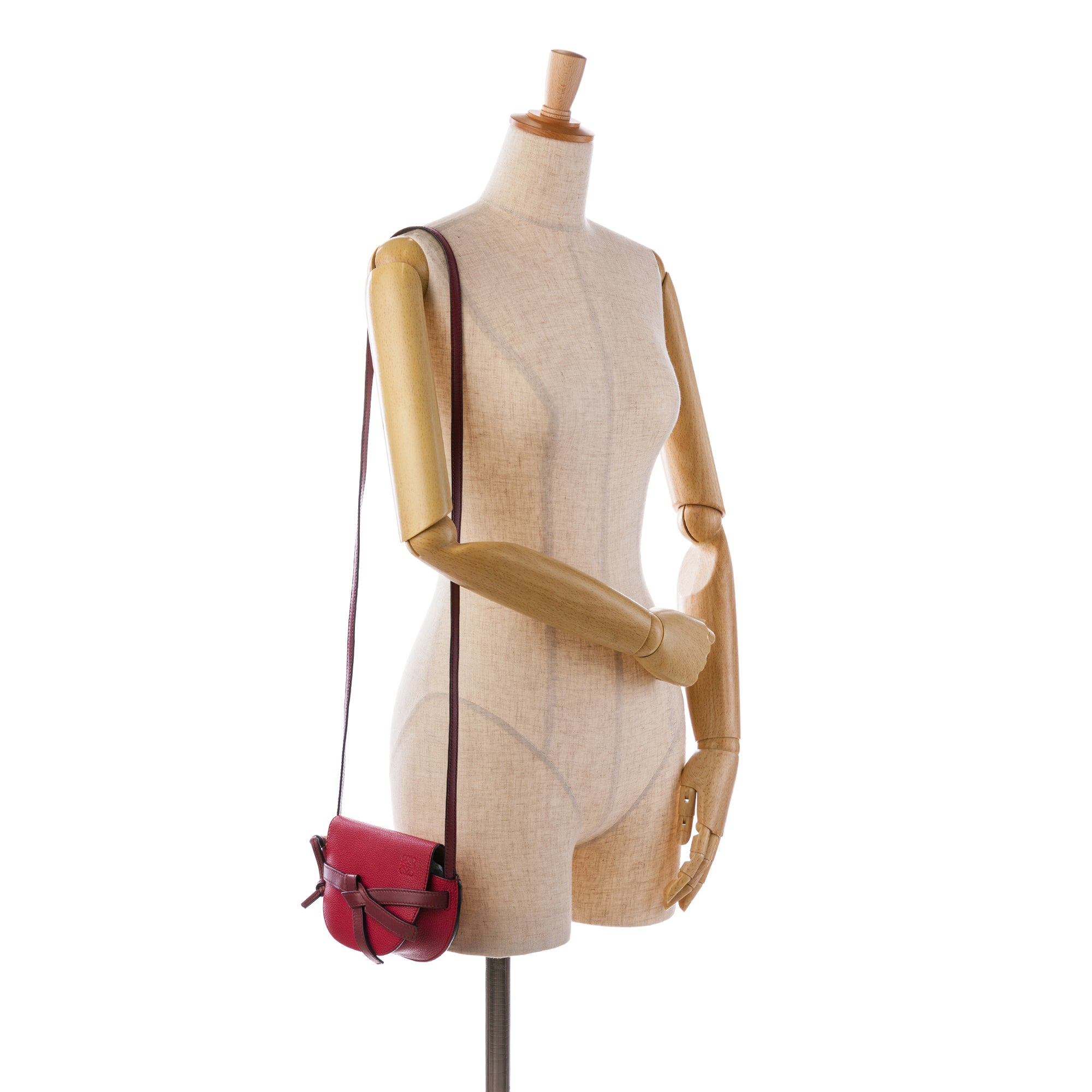 Loewe | Pre-Owned Mini Leather Gate Bag | Red