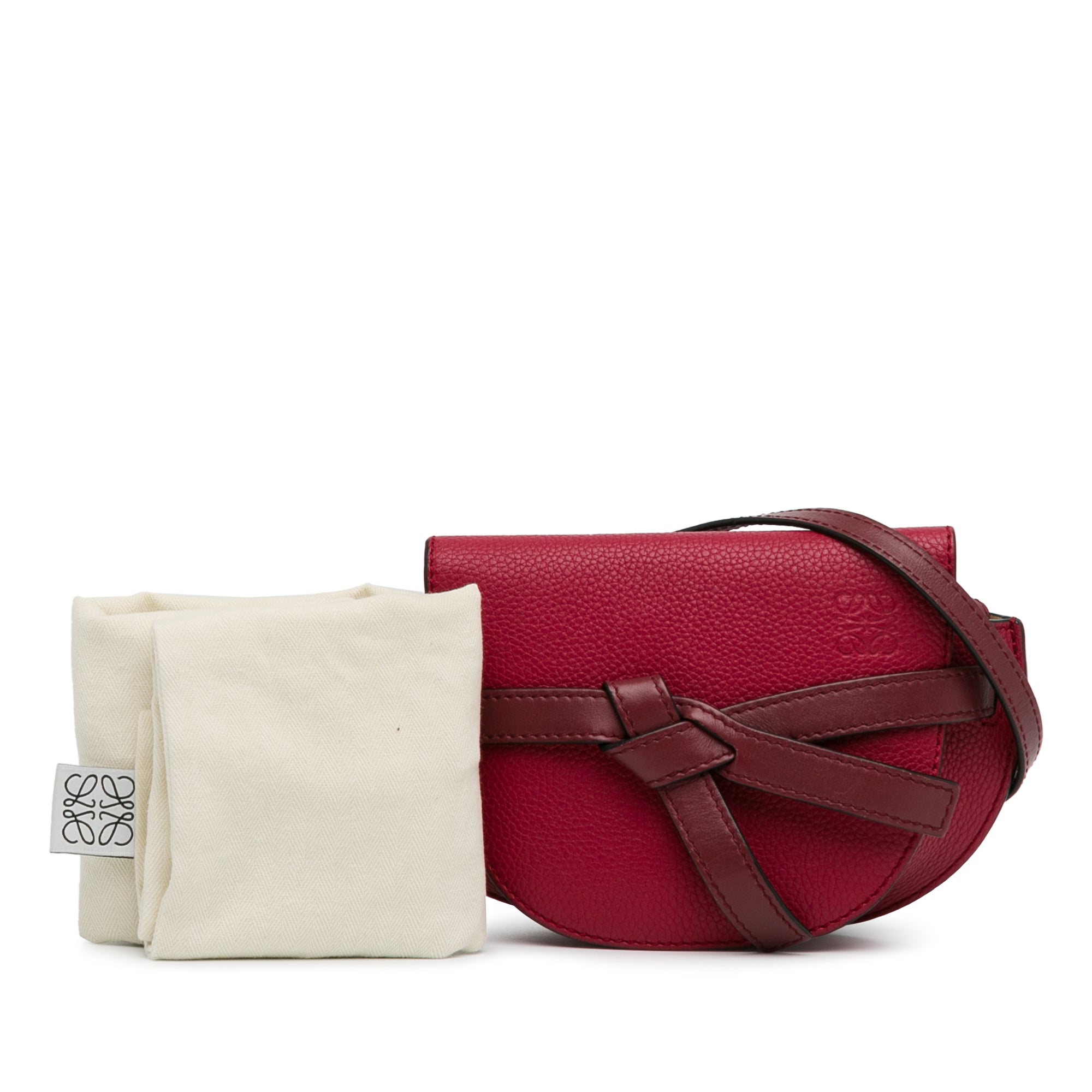 Loewe | Pre-Owned Mini Leather Gate Bag | Red