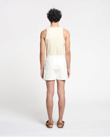 Mens | Amil Okobor Alt-Leather Shorts | White