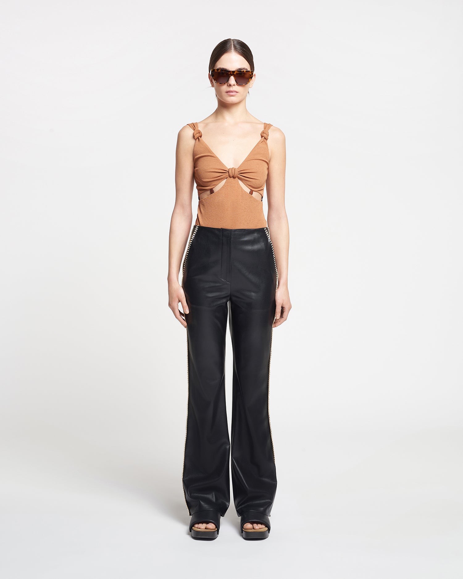 Womens | Manola Okobor Alt-Leather Pants | Black