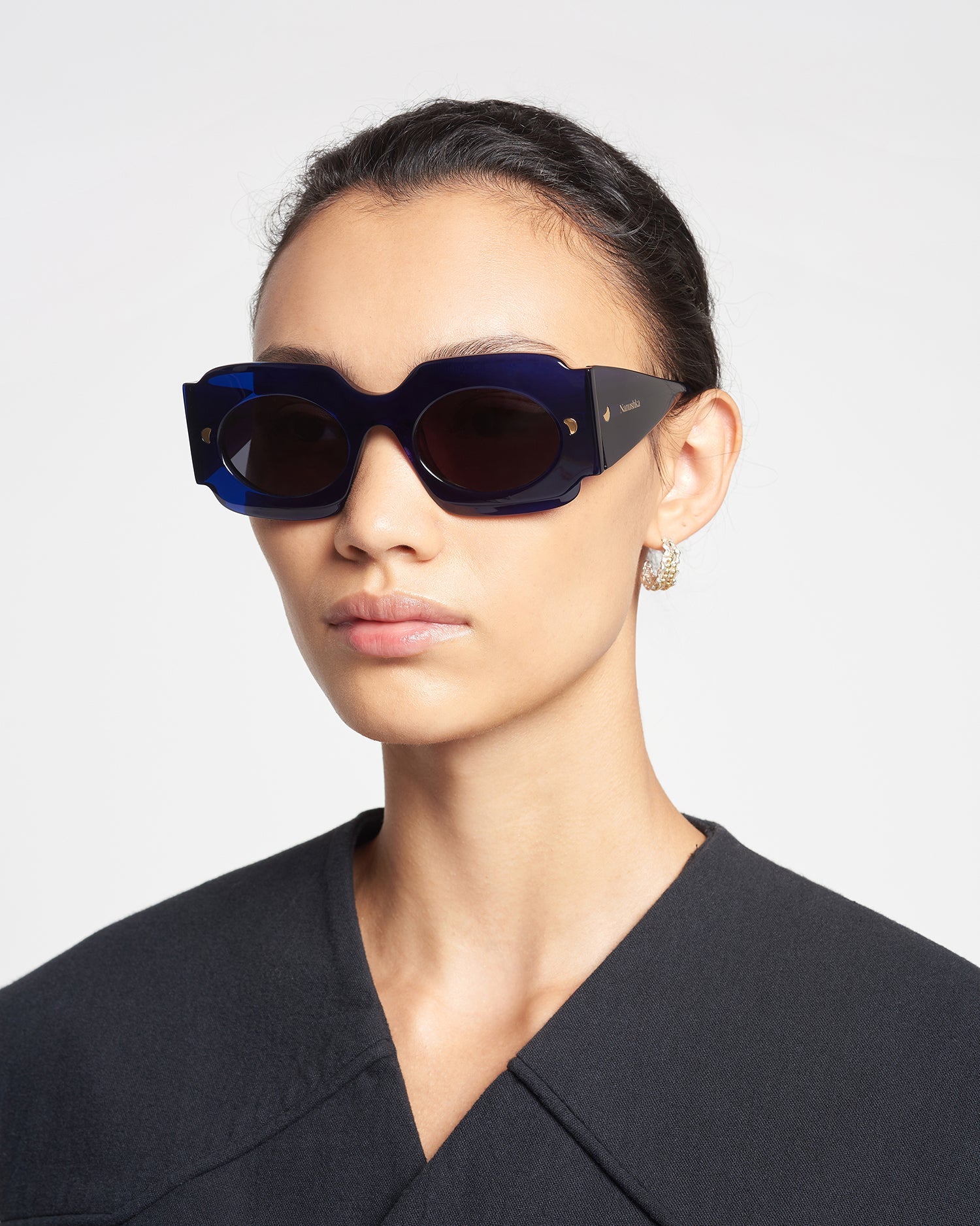 Cathi Bio-Plastic Square-Frame Sunglasses | Navy