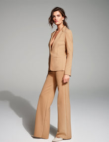 Neoprene Wide Leg Pant::Camel::