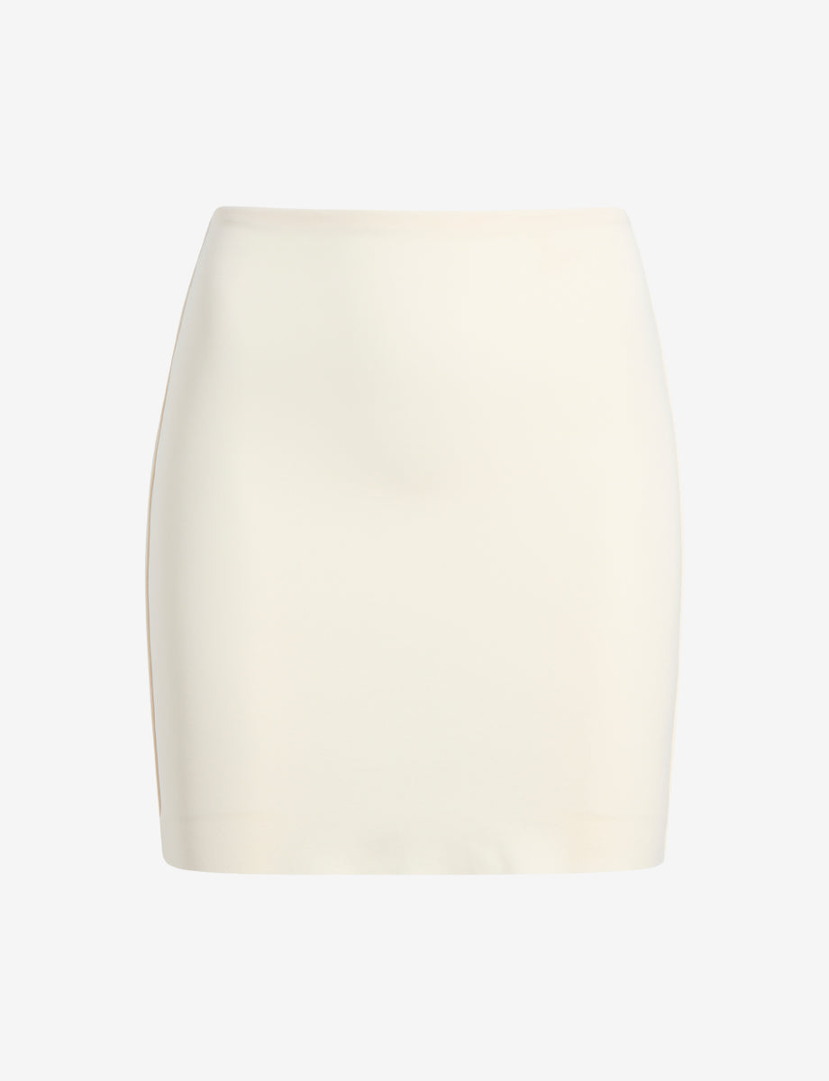 Neoprene Micro-Mini Skirt::Ivory::
