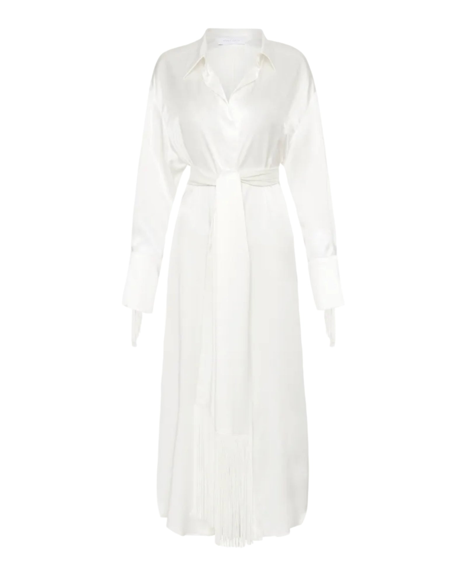 Nettle Fringed Shirt Dress | Ivory