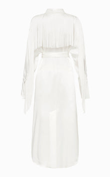 Nettle Fringed Shirt Dress | Ivory
