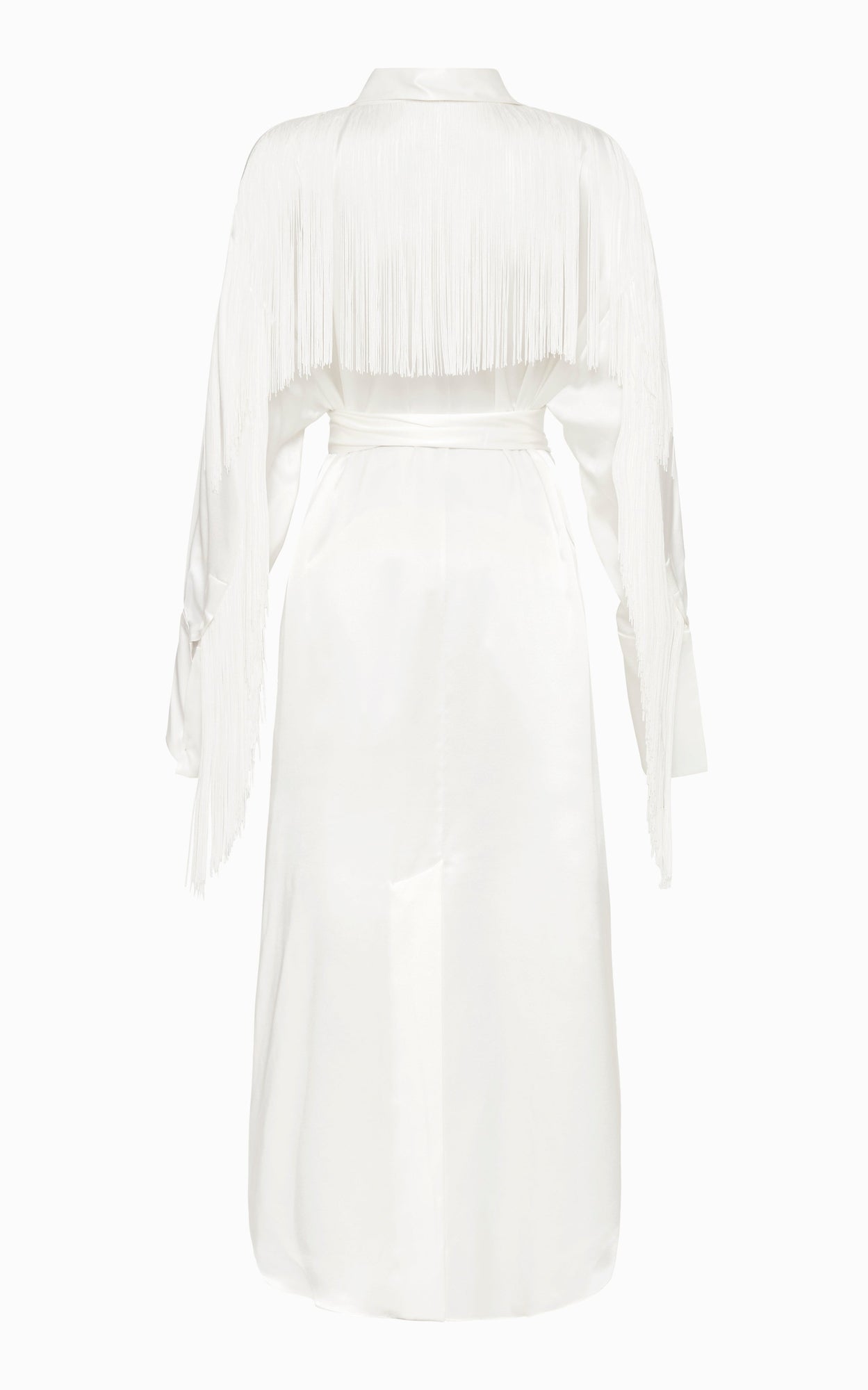 Nettle Fringed Shirt Dress | Ivory
