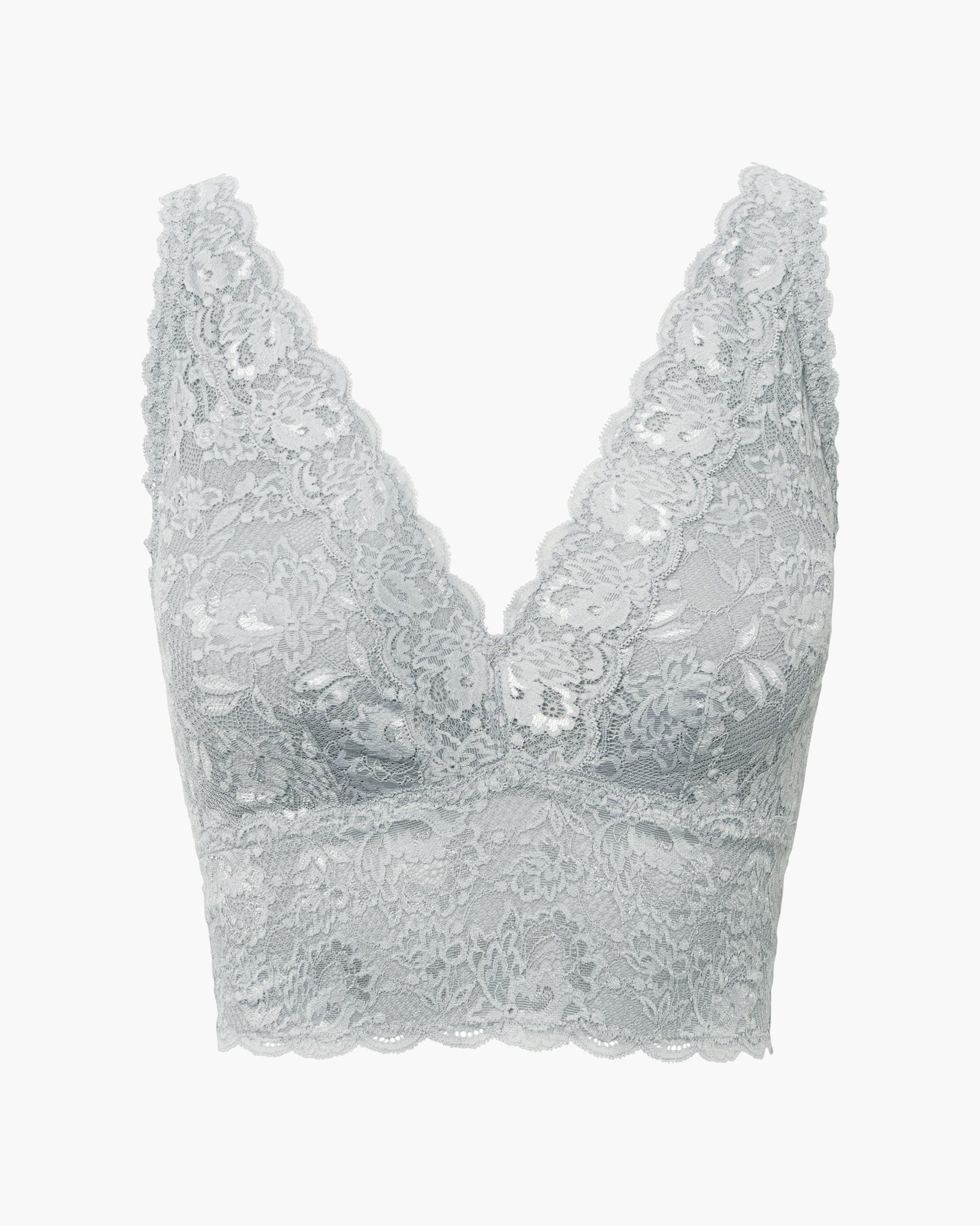 Gray Bralette - Never Say Never Curvy Plungie Longline Bralette