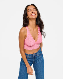Pink Bralette - Never Say Never Plungie Longline Bralette