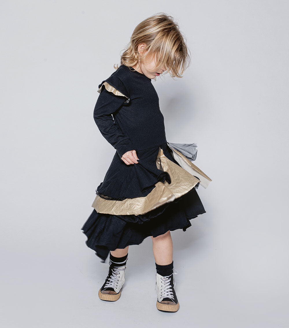 Kid | Bling Layered Dress | Black