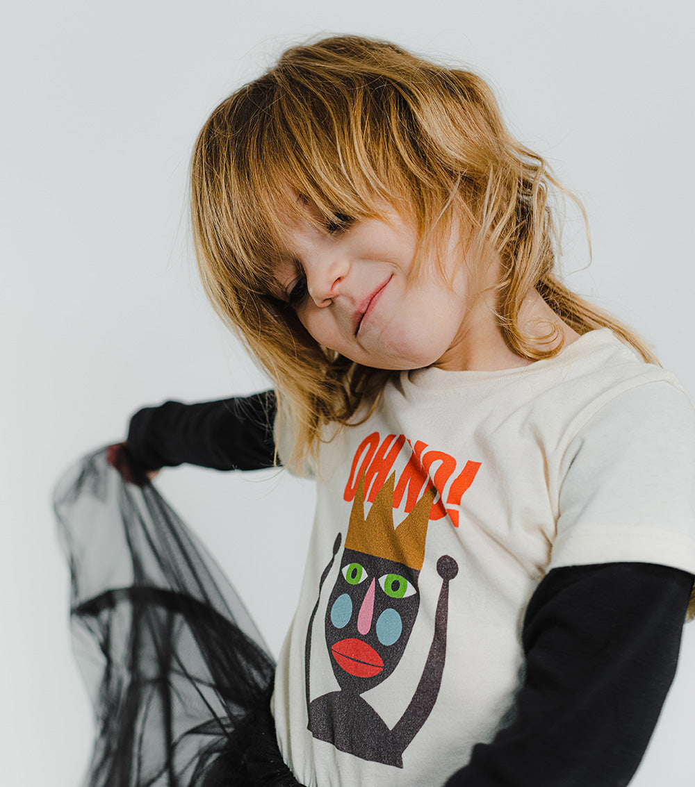 Kid | Crown Jester Tulle Dress | Natural x Black