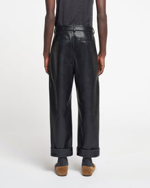 Mens | Zayden Regenerated Leather Tapered Pants | Black