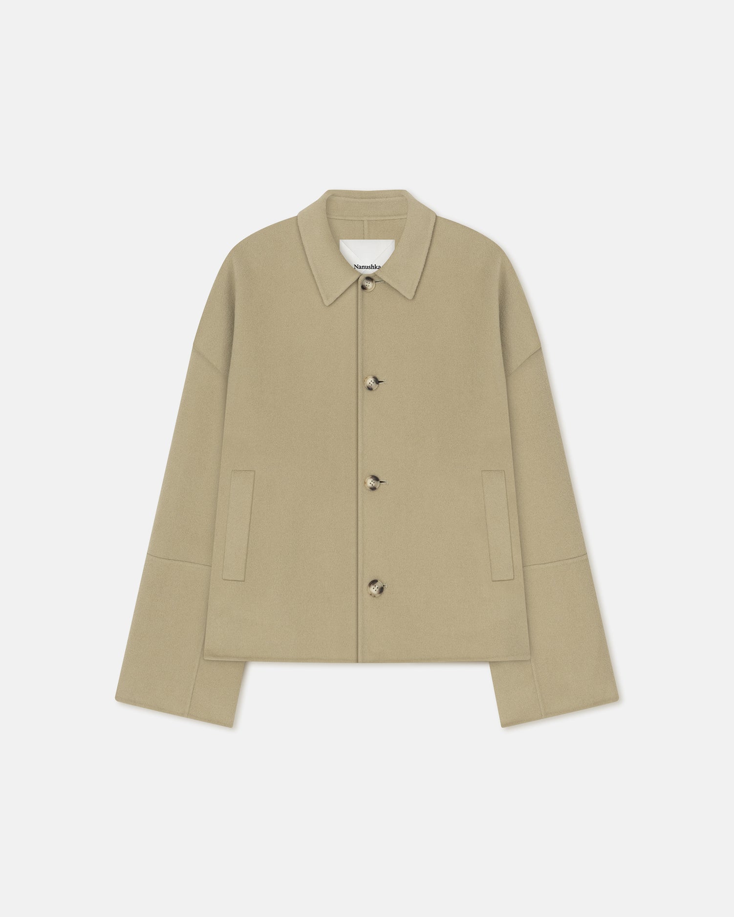 Mens | Marcin Double Wool And Silk Blend Jacket | Pale Olive