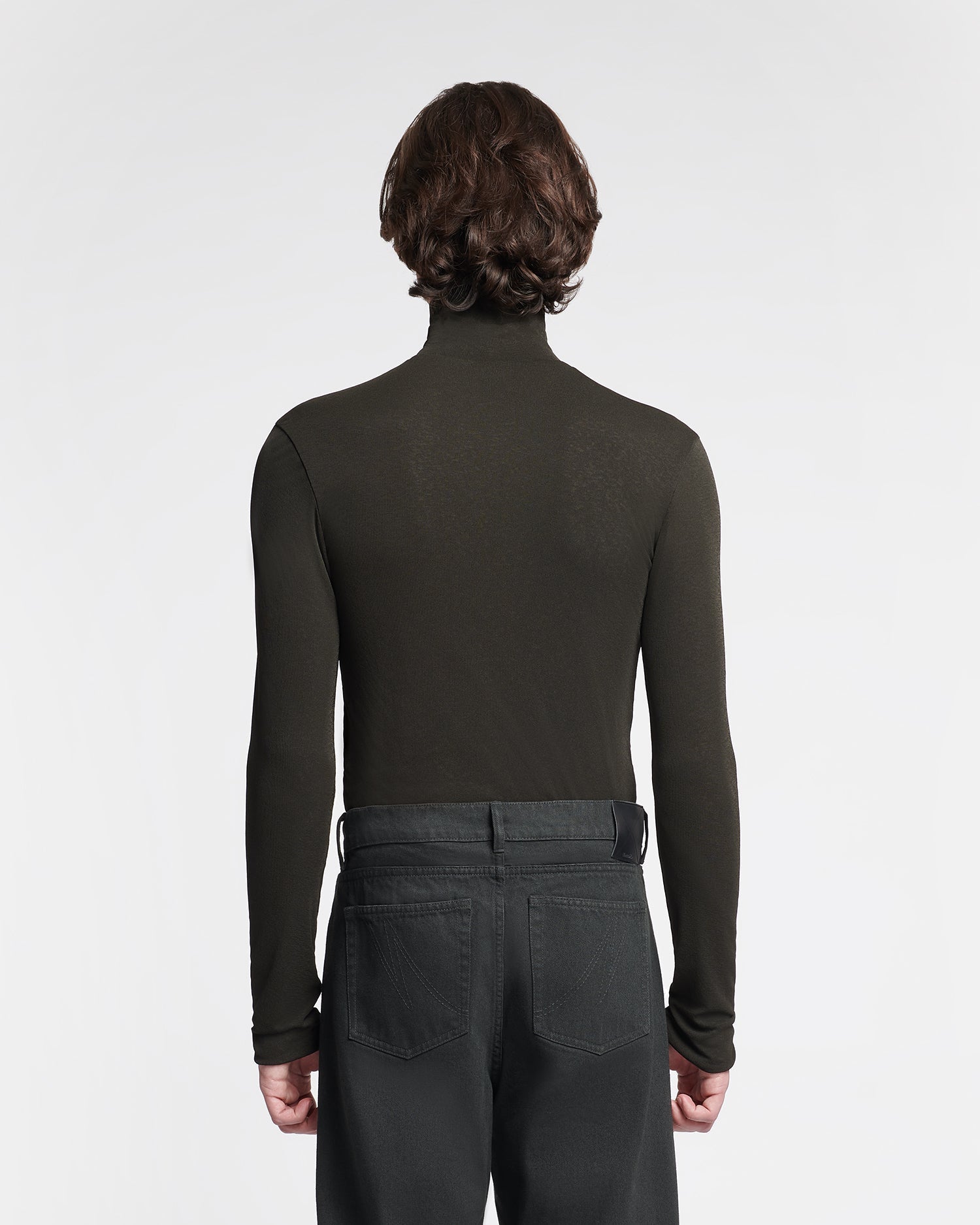 Magnus Mesh-Jersey Turtleneck Top | Anthracite