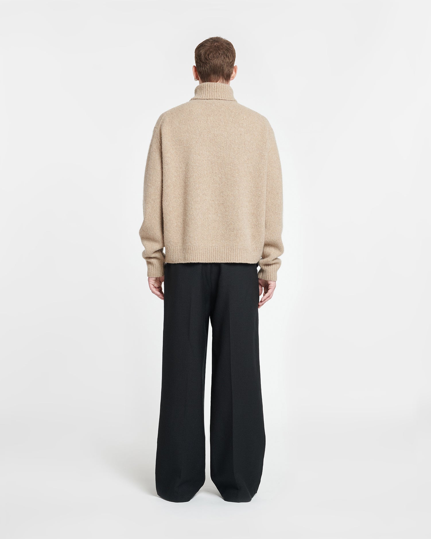 Nevin Brushed Merino Turtleneck Sweater | Oatmeal