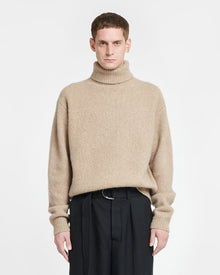 Nevin Brushed Merino Turtleneck Sweater | Oatmeal