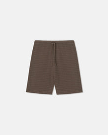 Mens | Caden Linear Crochet Shorts | Fossil Brown