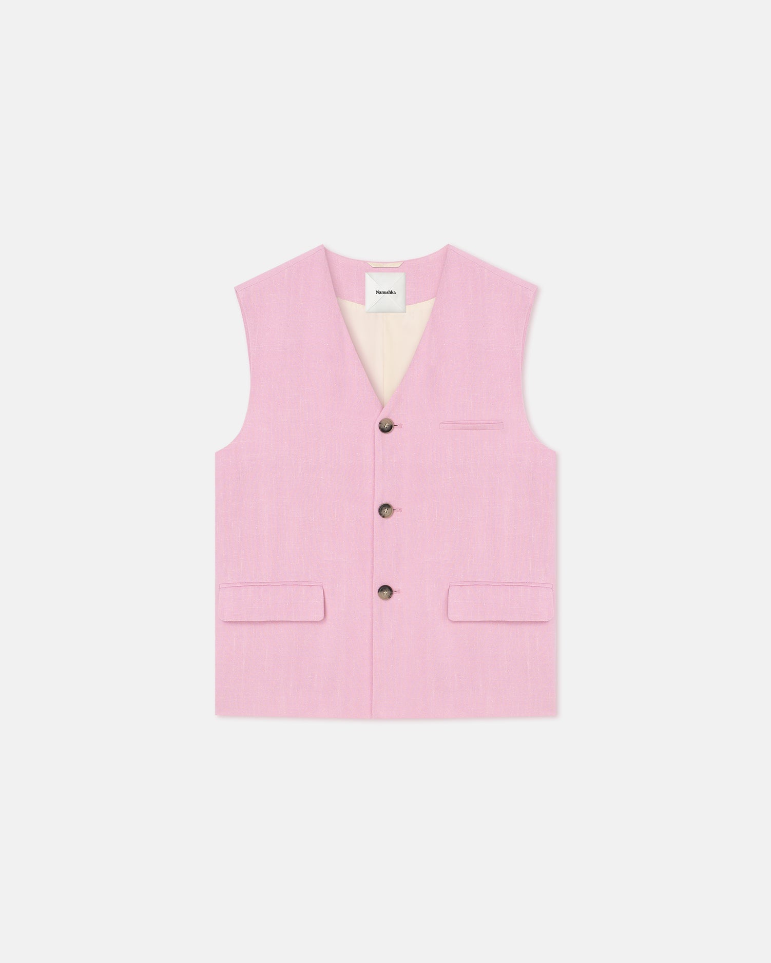 Semme Silk Viscose Tweed Vest | Orchid