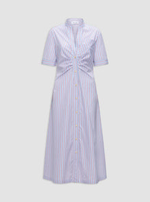 Noor Shirtdress | White/Red Stripe