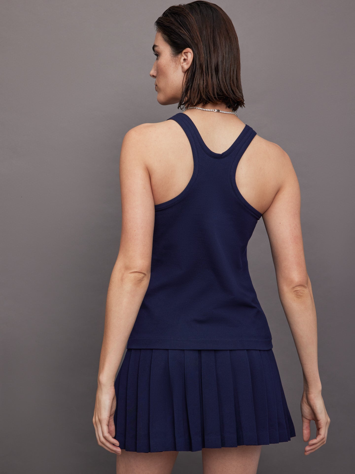 Racer Tailored Terry Tank Top | True Navy
