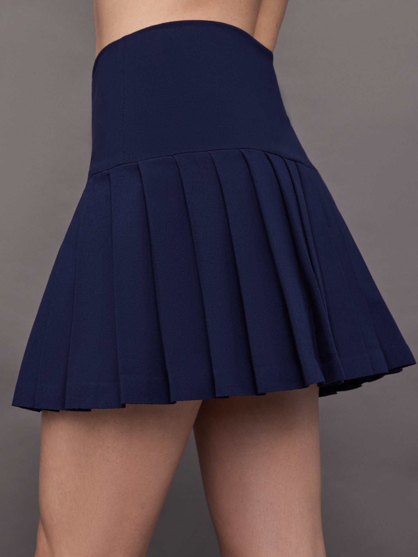 Norma Kamali | Pleated Mini Skirt | True Navy
