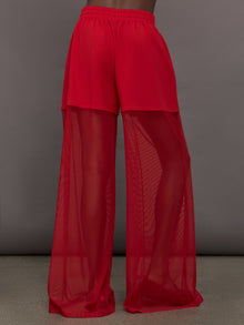 Boyfriend Elephant Sweatpant W/ Mesh | Tiger Red