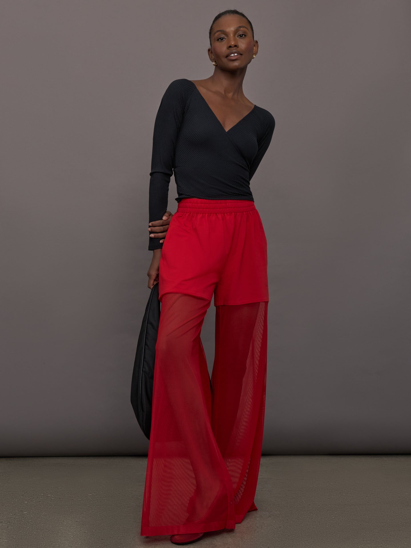 Boyfriend Elephant Sweatpant W/ Mesh | Tiger Red