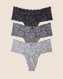Gray Thong - Never Say Never Comfie Thong 3 Pack