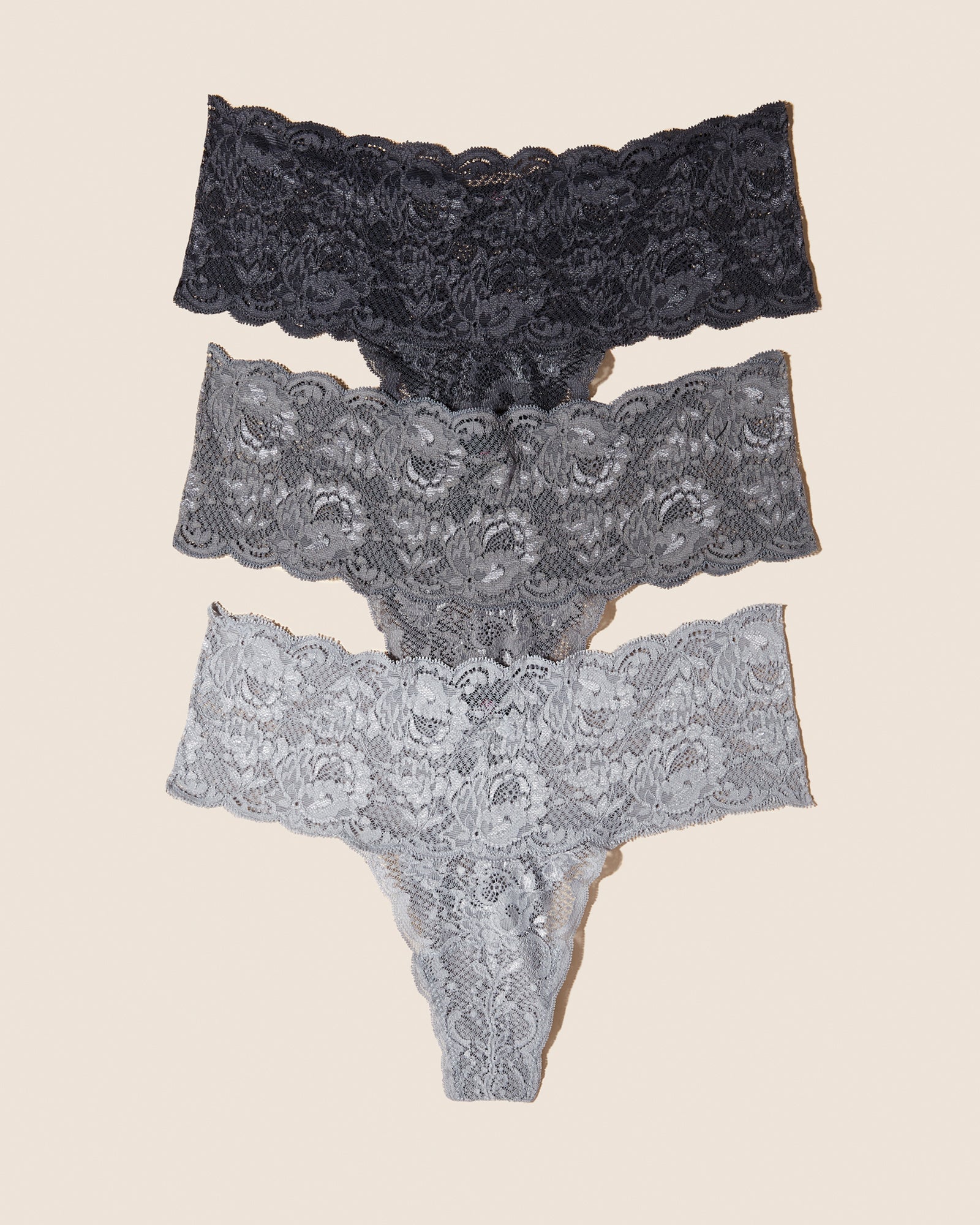 Gray Thong - Never Say Never Comfie Thong 3 Pack