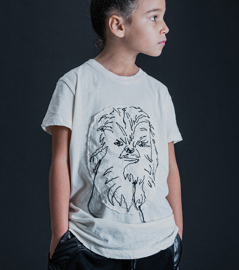Kid | Embroidered Chewbacca T-Shirt | Natural