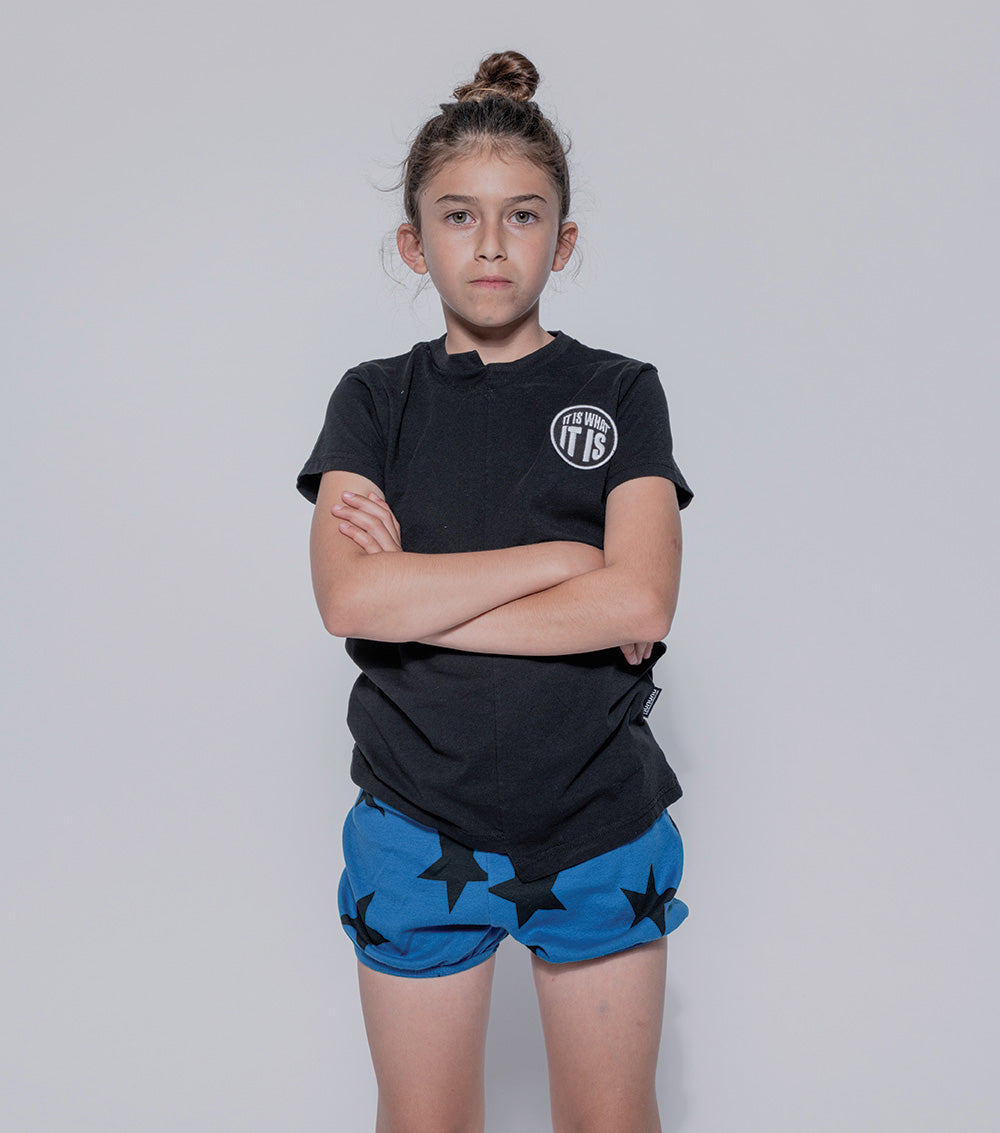 Kid | Star Yoga Shorts | Blue