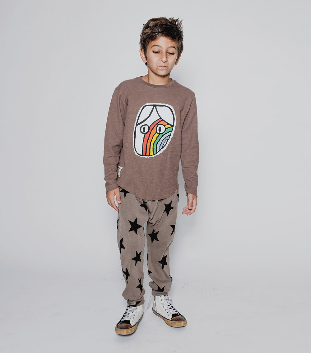 Kid | Light Star Baggy Pants | Moss Green