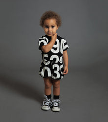 Kid | Numbered Yoga Overall | Black