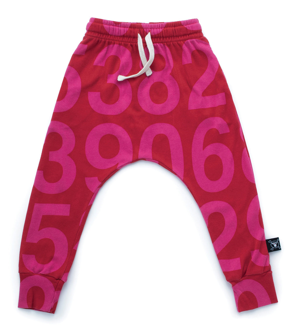 Kid | Light Numbered Baggy Pants | Red