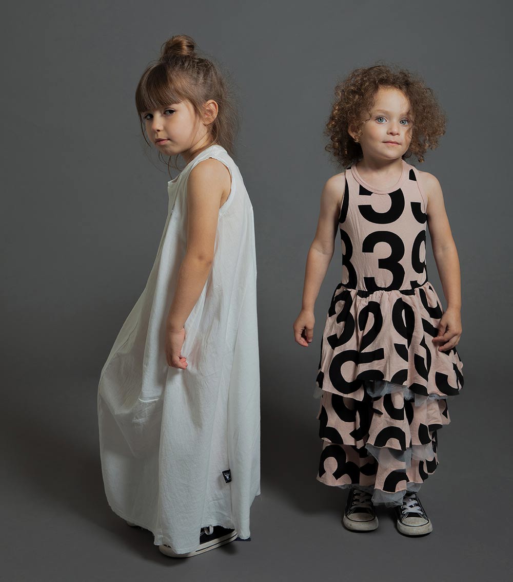 Kid | Feather Tank Top Dress | White