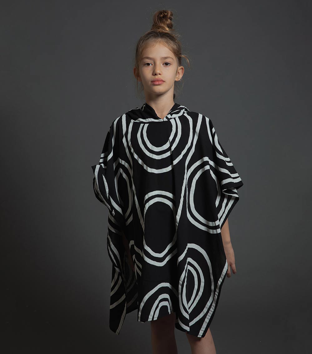 Kid | Circle Beach Poncho | White
