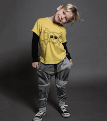 Kid | Embroidered Skull Shirt | Dusty Yellow