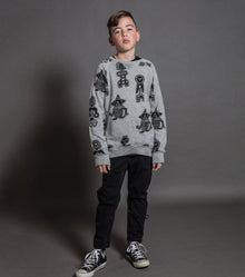 Kid | Tribal Dancers Sweatshirt | Heather Grey