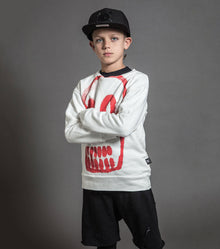 Kid | Painted Dizzy Skull Sweatshirt | Heather Grey