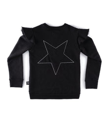 Kid | Embroidered Star Sweatshirt | Black