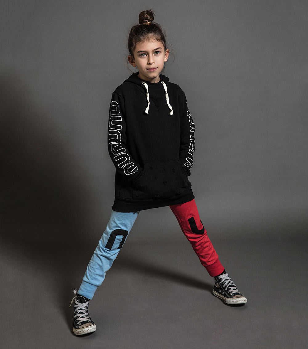 Kid | Fluffy Torn Hoodie | Black