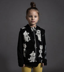 Kid | Tribal Dancers Hooded Vest | Black