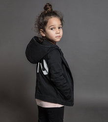 Kid | Hooded Biker Jacket | Dyed Black