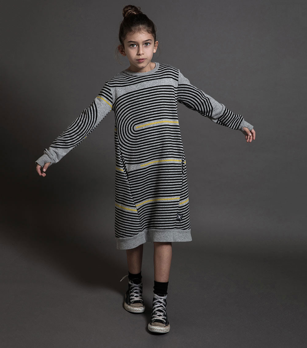 Kid | Spiral A Dress | Heather Grey