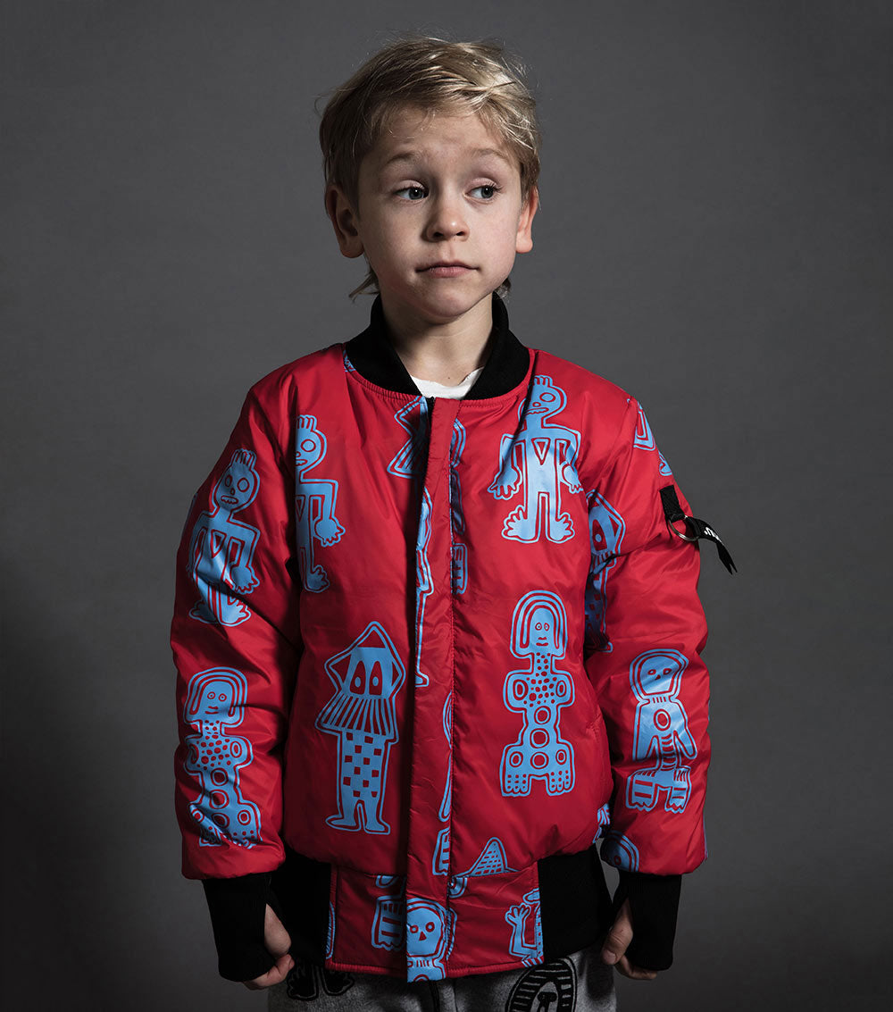 Kid | Tribal Dancers Bomber Jacket | Red